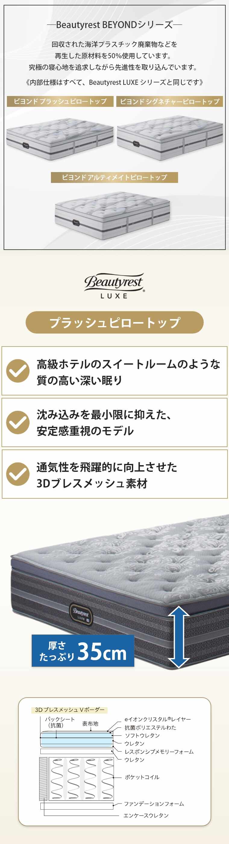 �V�����Y �����N�X �}�b�g���X  �v���b�V���s���[�g�b�v 35cm�� 6.5�C���` �J���ݒu 