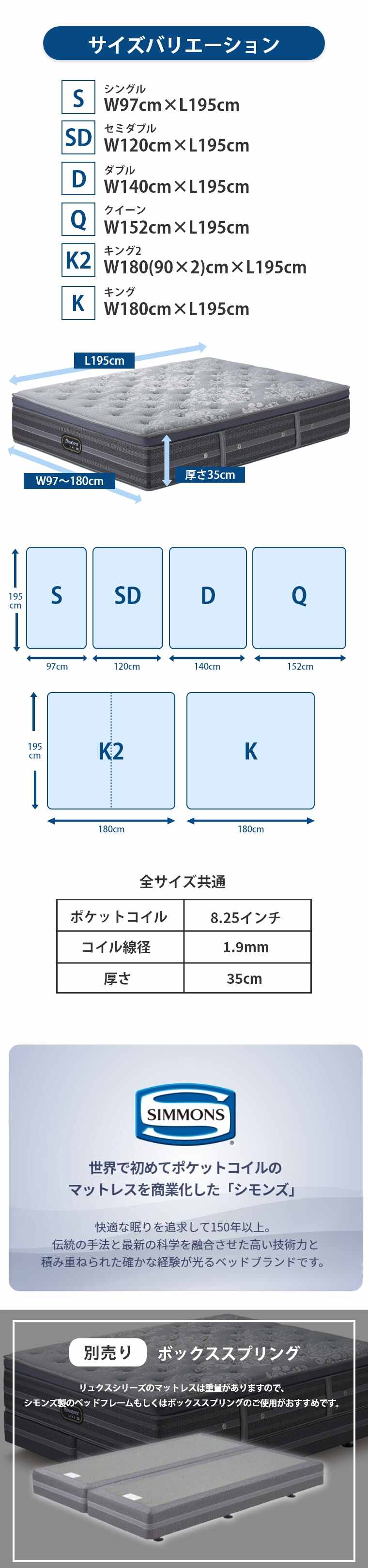 �V�����Y �����N�X �}�b�g���X  �v���b�V���s���[�g�b�v 35cm�� 6.5�C���` �J���ݒu 