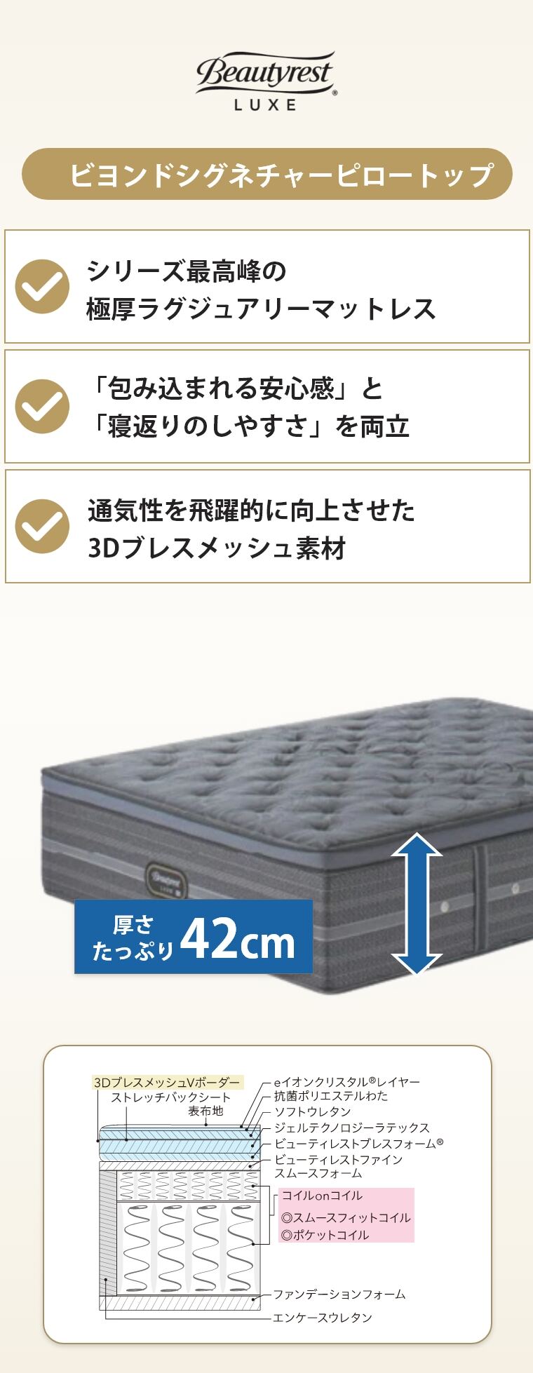 �V�����Y �����N�X �}�b�g���X �V�O�l�`���[�s���[�g�b�v�@�{�b�N�X�X�v�����O�Z�b�g 42cm�� 8.25�C���`  �J���ݒu 