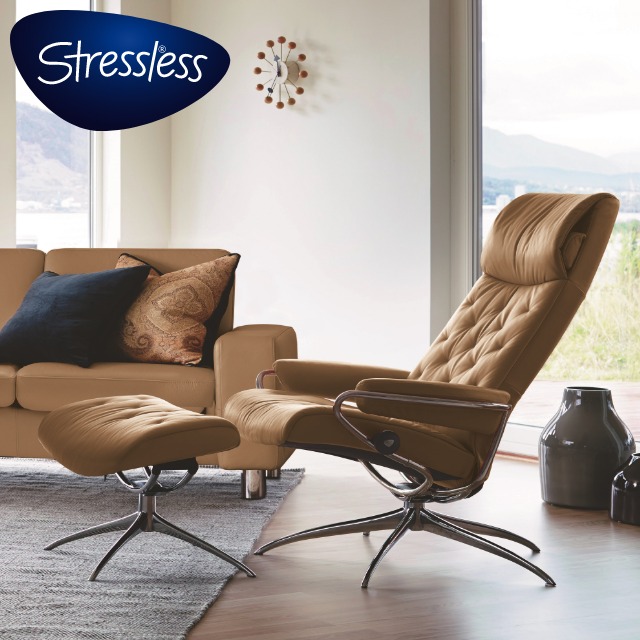 【未使用に近い】【EKORNES】エコーネス　ストレスレスチェア　リクライニングサンライズ