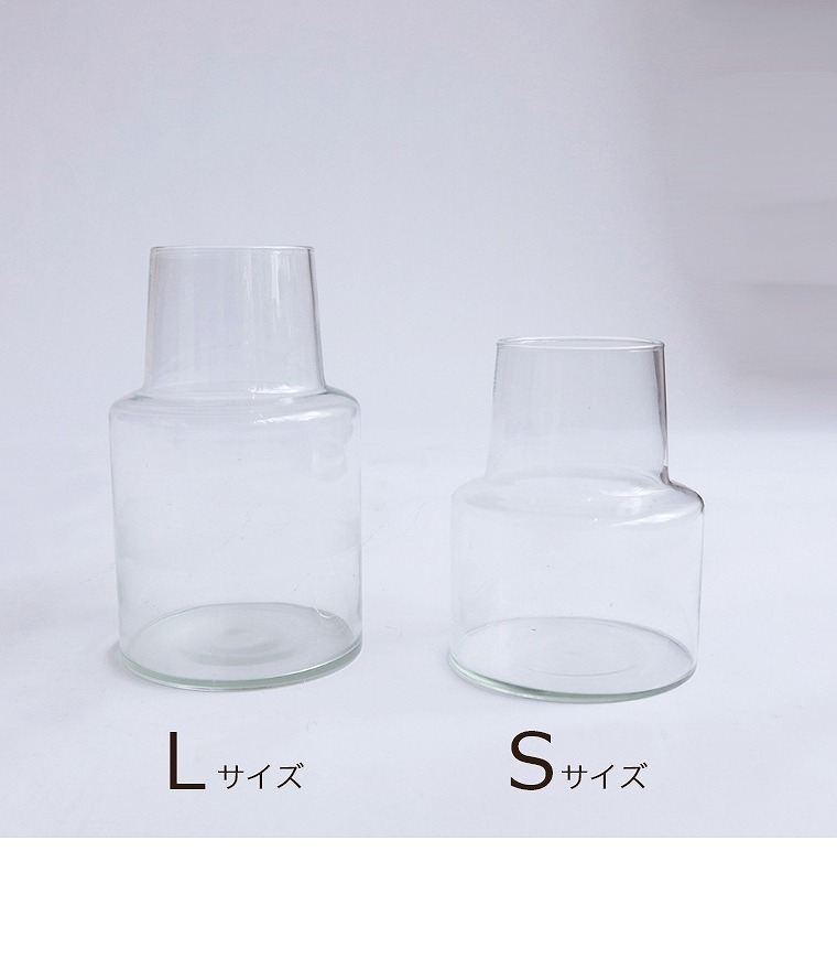 リューズガラス フラワーベース ロケートLサイズとSサイズ