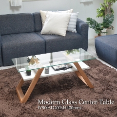 モダンでスタイリッシュな雰囲気を感じさせるテーブルです。 テーブル センターテーブル ガラステーブル 机 幅90cm ONCT-0054 B.Bファニシング (北欧/木製/ガラス/ディスプレイ/シンプル/ナチュラル/ダイニング/モダン/棚)